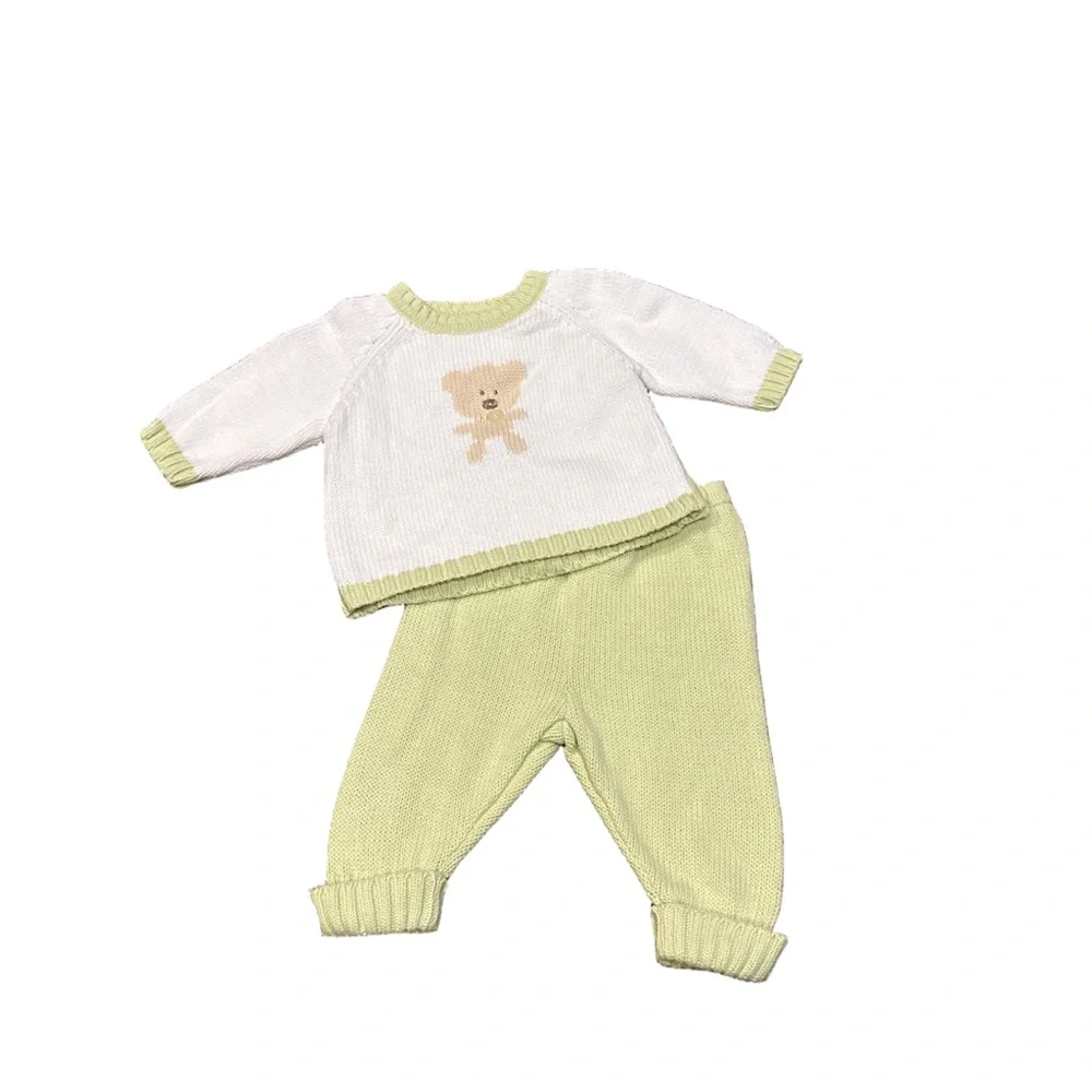 Absorba White and Green Baby Outfit - Picture 1 of 4